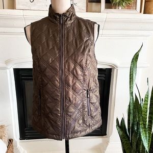 Chico Quilted Shine Vancouver Golden Shine Brown Vest Size S